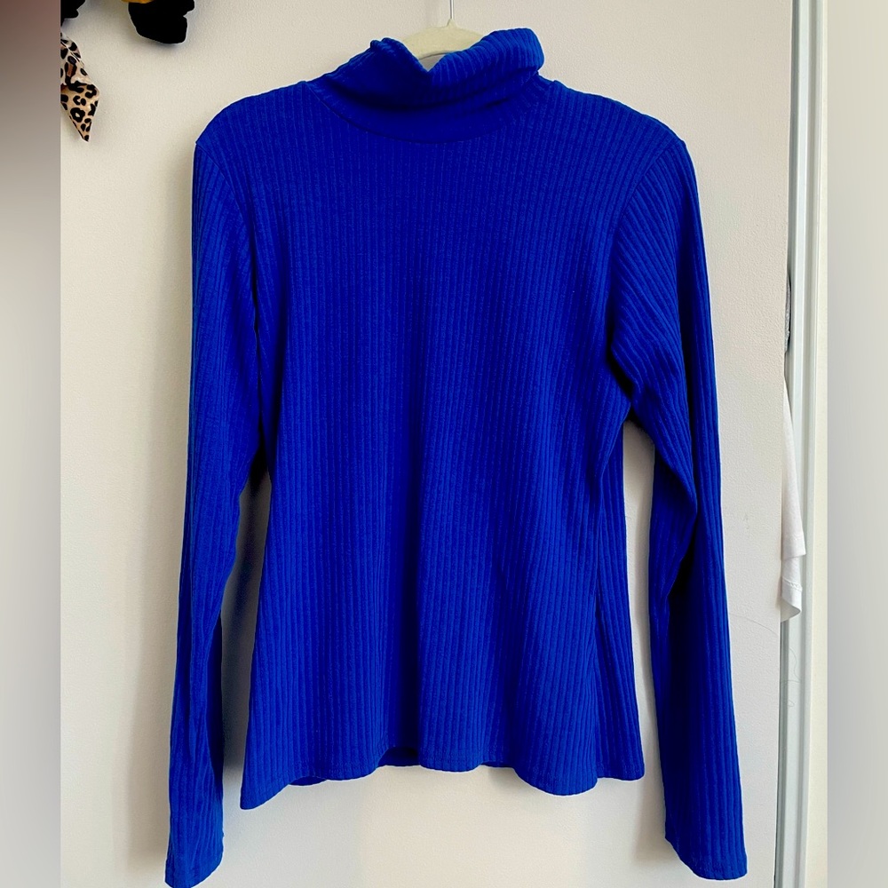 Royal Blue Ribbed Turtleneck (US 8)